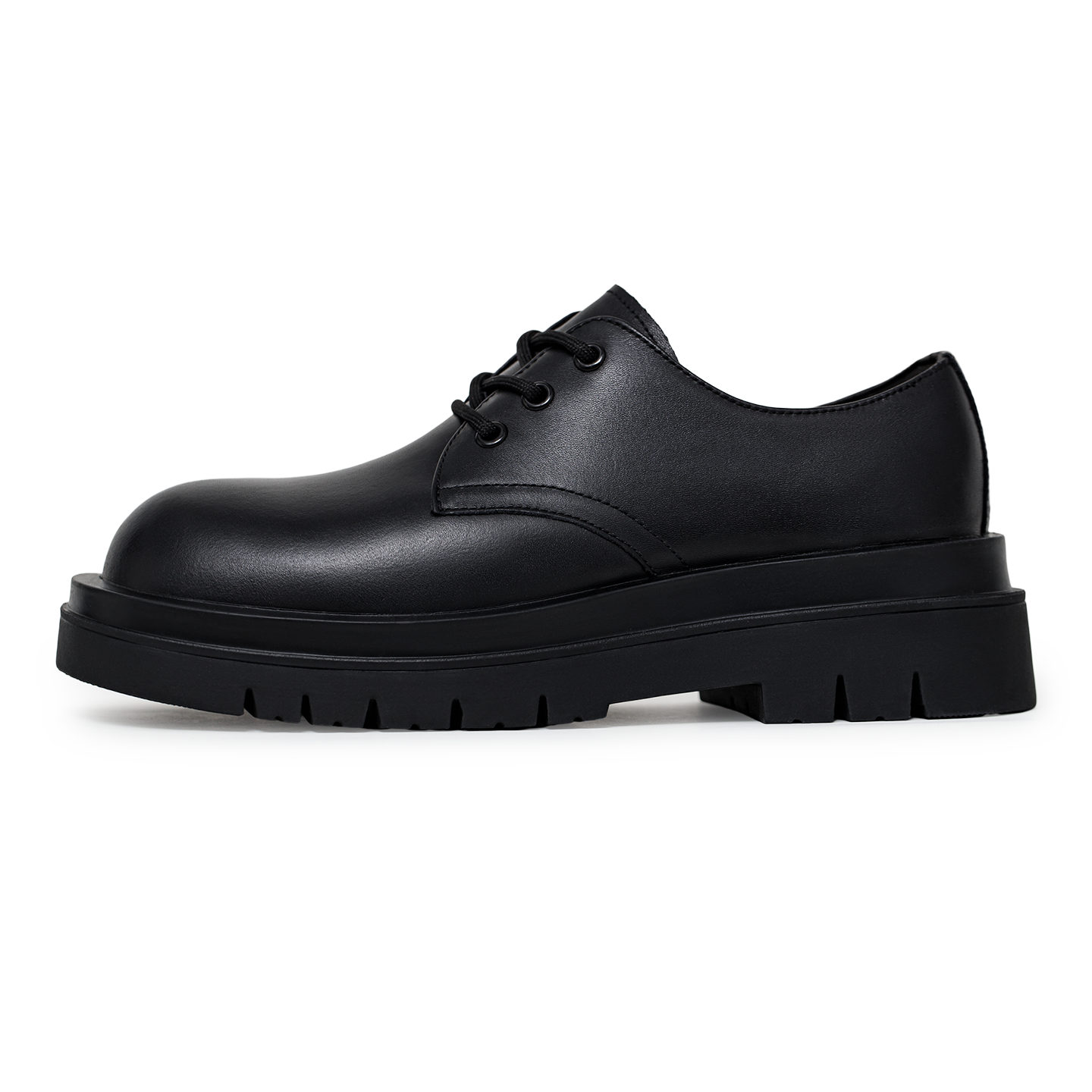 MADEN Schwarze Derby-Schuhe – Klobige Dicksohle