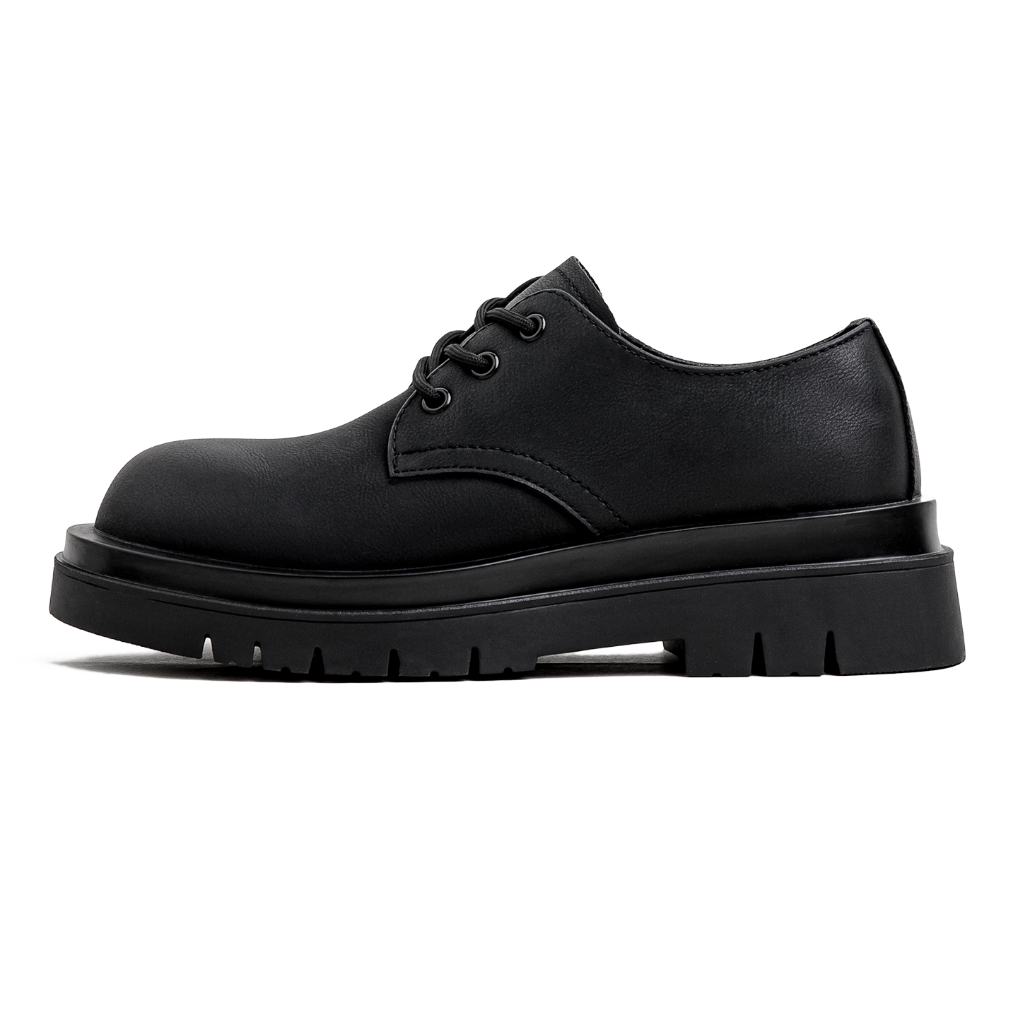 MADEN Schwarze Derby-Schuhe – Klobige Dicksohle