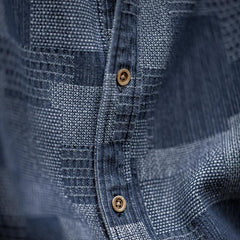 MADEN Boro Denimhemd mit Jacquard-Patchwork