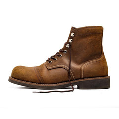 MADEN Herren Retro Leder 8111 Kampfstiefel