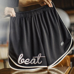 MADEN Doppel-Lagen Mesh Patchwork Basketball Shorts