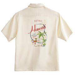 MADEN Retro Hawaiianisches Hemd mit Stickerei und kubanischem Kragen