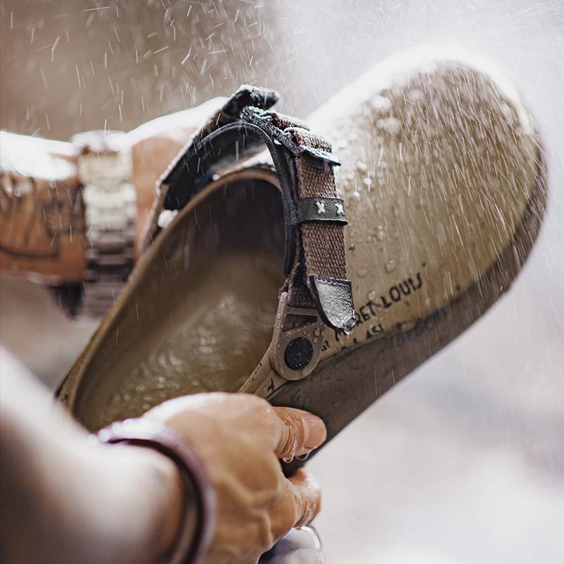 Zuecos MADEN 'Zeppelin' | Sandalias informales para hombre al aire libre playa sandalias semicie rras con plataforma zapatos de verano que aumentan la altura