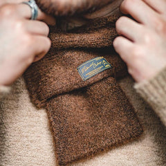 MADEN Vintage Mohair Strickfransen Schal für Herren