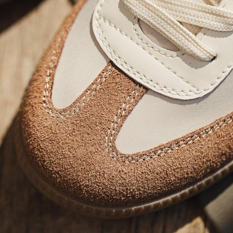 MADEN Men's Retro German Trainer Shoes Low Top Breathable Sport Shoes  Lace-up Trendy Outdoor Casual Shoes for Men