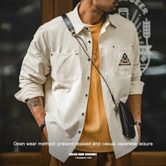 MADEN Indian-Totem Patchwork Shirt – Cotton 100%