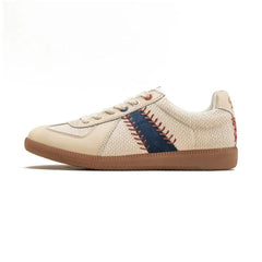 MADEN Retro Minimalistische Weiße Leder Low-Top Sneaker