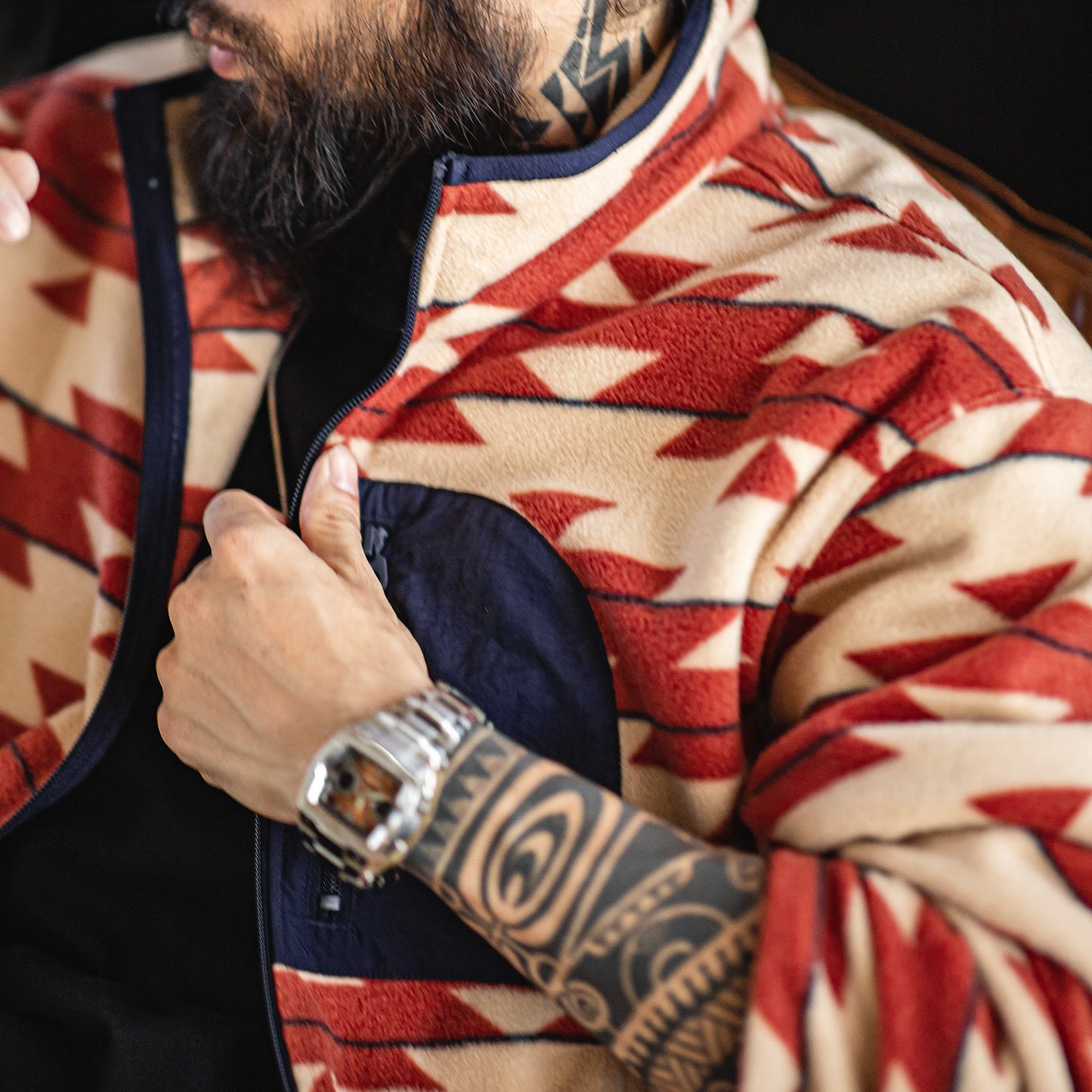 Chaqueta con cremallera de forro polar Navajo MADEN