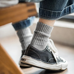 MADEN Bestickte Atmungsaktive Baumwoll Kniestrümpfe für Herren