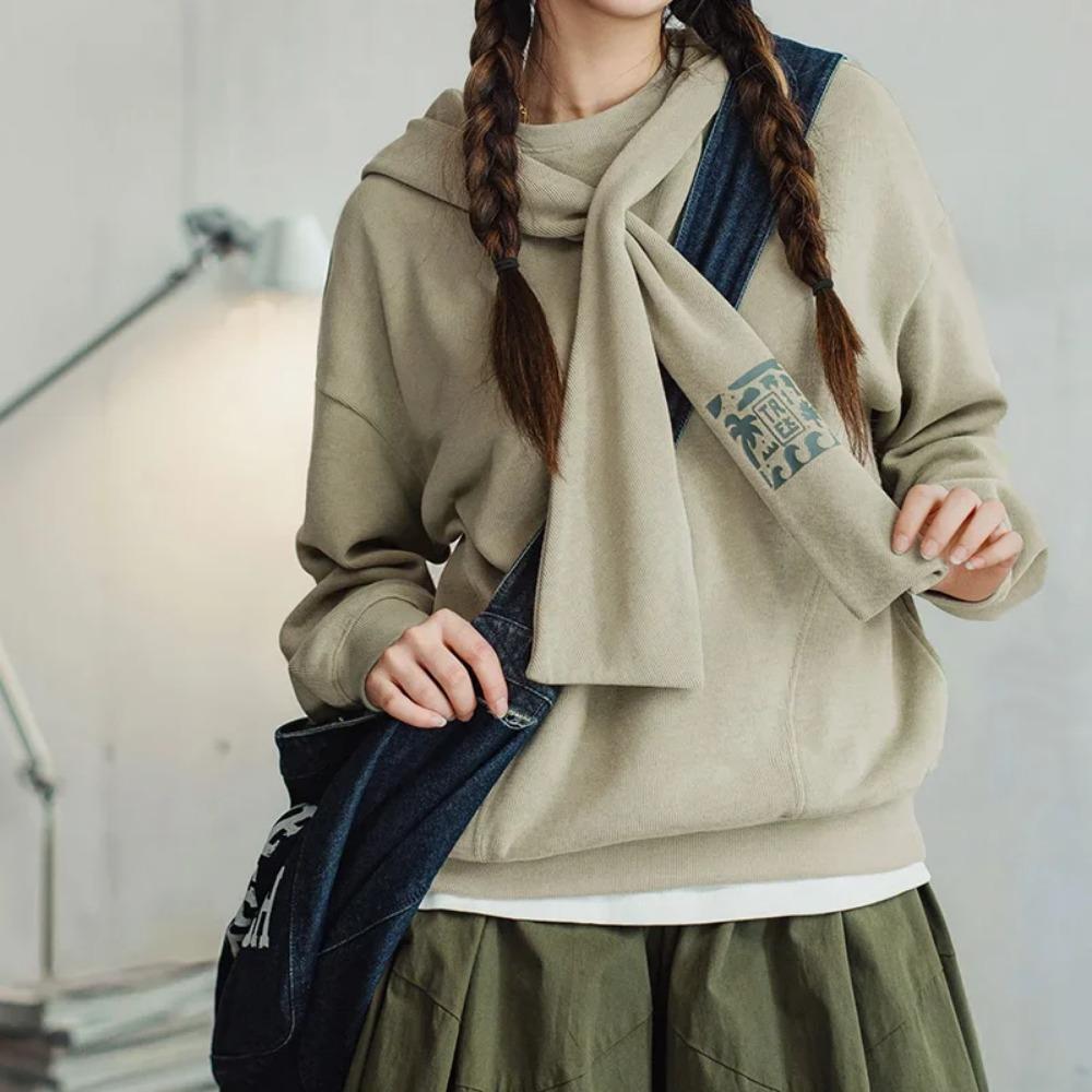 MADEN Cape-Hoodie für Damen mit TREK-Motiv, vielseitiger, lässiger Pullover, Herbst-Lagenjacke, Streetwear-Sweatshirt 