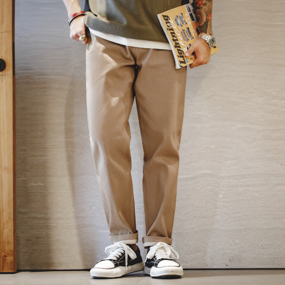 마덴 카키 청바지 11.7oz 생지 청바지 남성용 레귤러 핏 빈티지 스타일 스트레이트 캐주얼 바지 가을 겨울 오리지널 브랜드