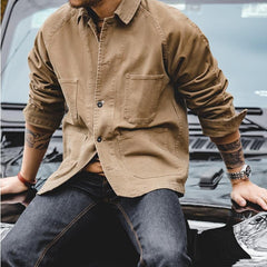 MADEN Schwerer Twill Chore Coat – Khaki Utility Jacke