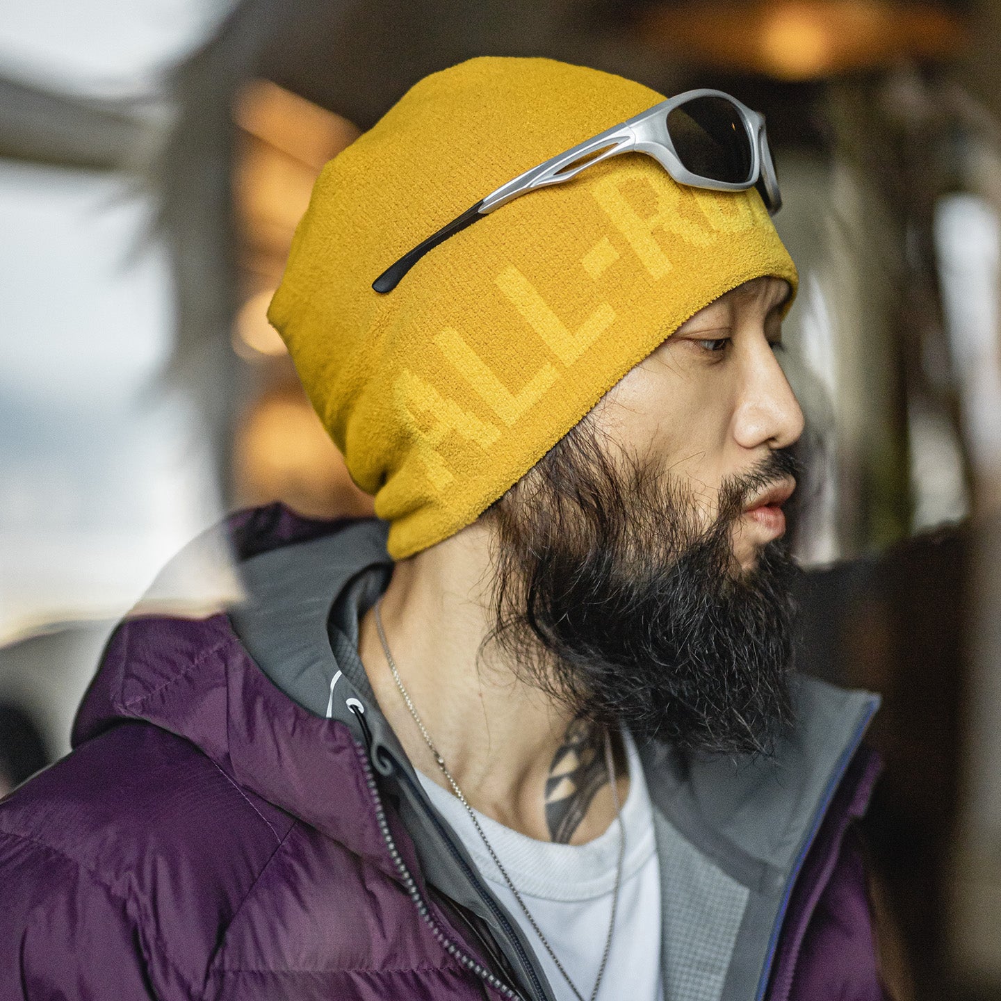 MADEN Herren Schwerer Jacquard Strick Beanie Mütze