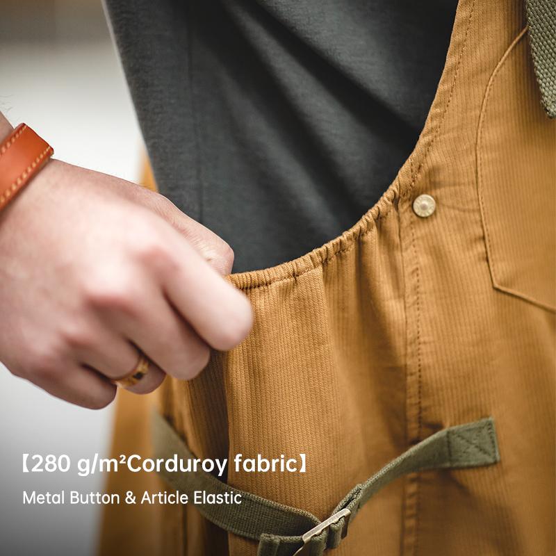 MADEN Men's Loose Fit Multi-Pocket Cotton Cargo Jumpsuit