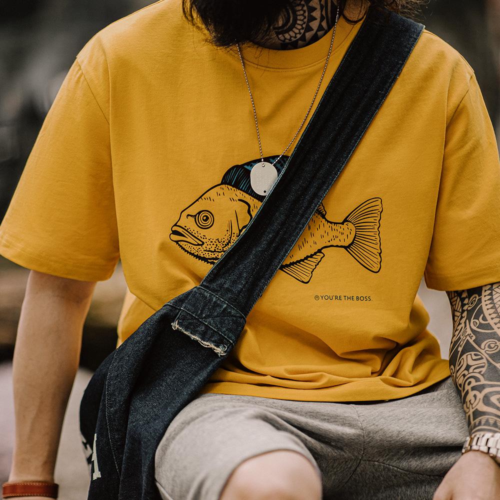 Camiseta estampada "Sombrero-Pez" MADEN - Algodón 100%