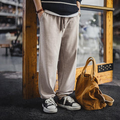 MADEN Herren Graue Bestickte Jogger-Hose