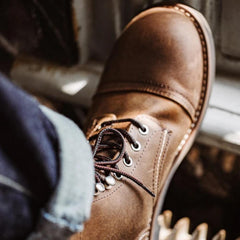 MADEN Herren Retro Leder 8111 Kampfstiefel