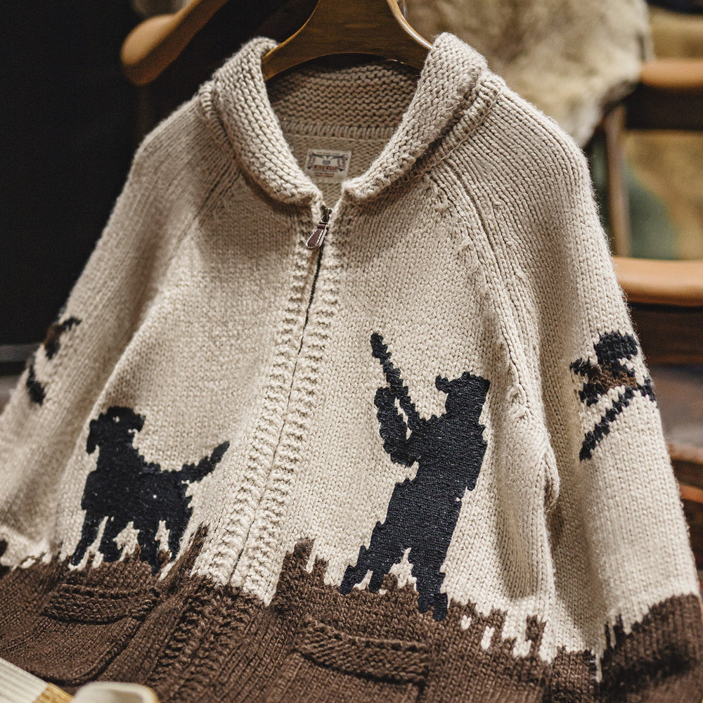 MADEN Embroidered Hunting Zip-Up Cardigan Jacket