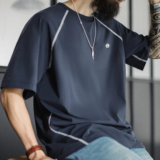 Camiseta de manga corta para hombre con costuras en contraste y secado rápido MADEN