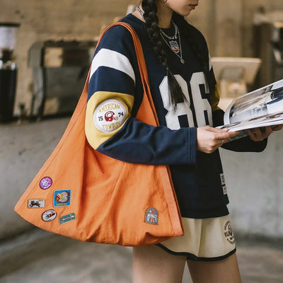 MADEN Orange Nylon Tote Bag