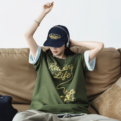 MADEN Women's Vintage Print Cotton Tee