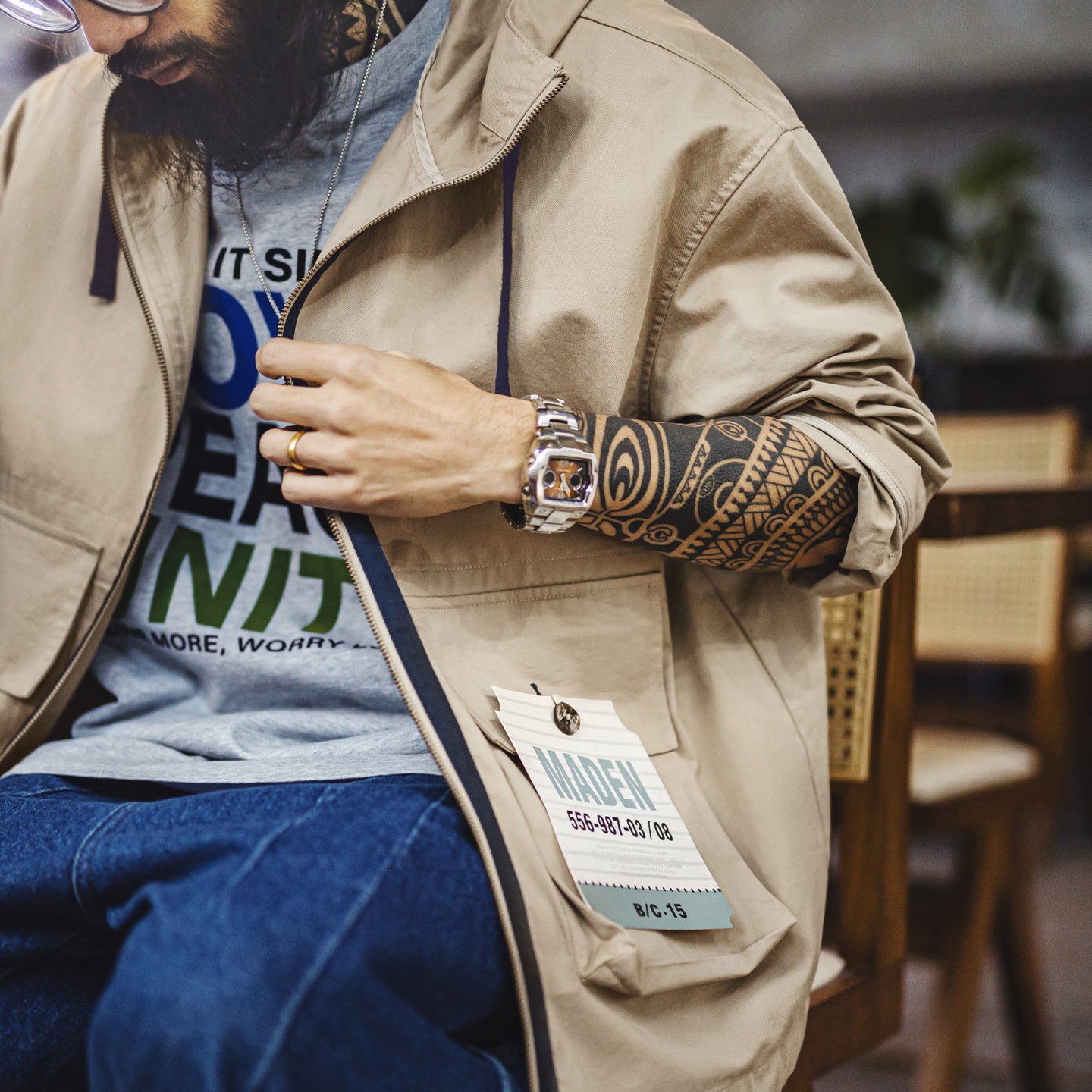 MADEN Canvas Mehrfach-Taschen Utility Kapuzenjacke