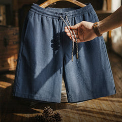 MADEN Leichte Seersucker Strukturierte einfarbige Casual-Shorts