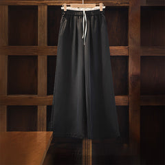 MADEN Wide Leg Patchwork Elastic Waist Pants