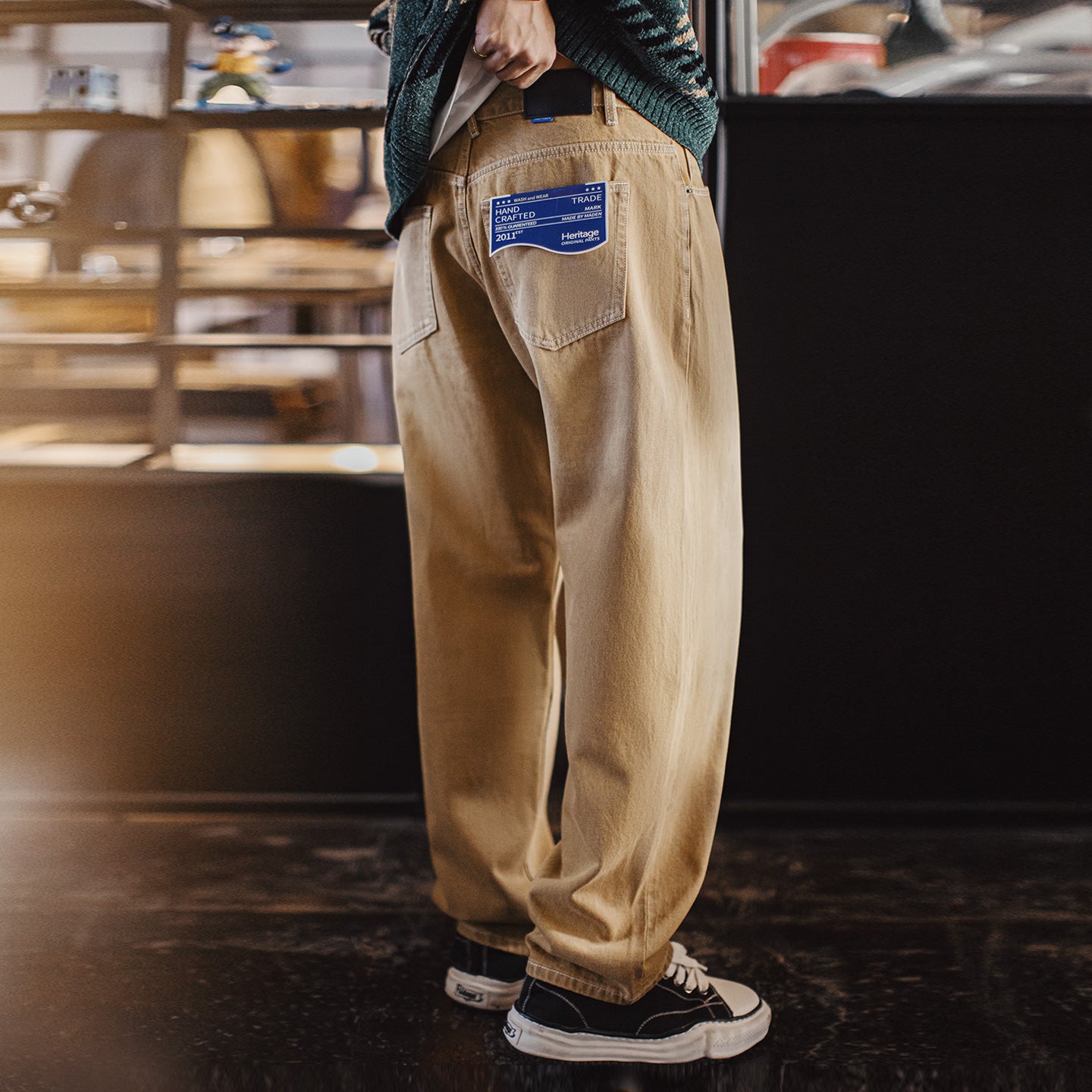 MADEN Washed Coffee Jeans