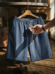 MADEN Lightweight Seersucker Textured Solid Casual Shorts