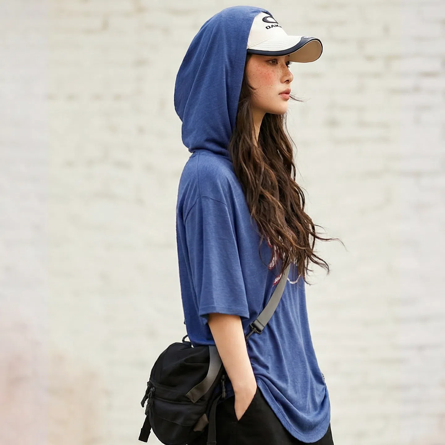 MADEN Women's Hooded Lyocell Print Tee