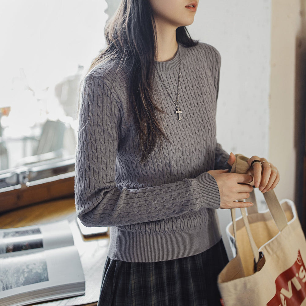 MADEN Slim Fit Ribbed Knit Thermal Pullover
