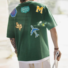 MADEN Green Print Crewneck T-Shirt