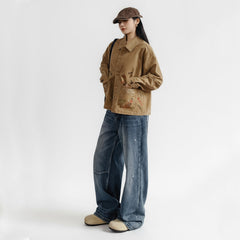 MADEN Farbige Bestickte Scheunenjacke