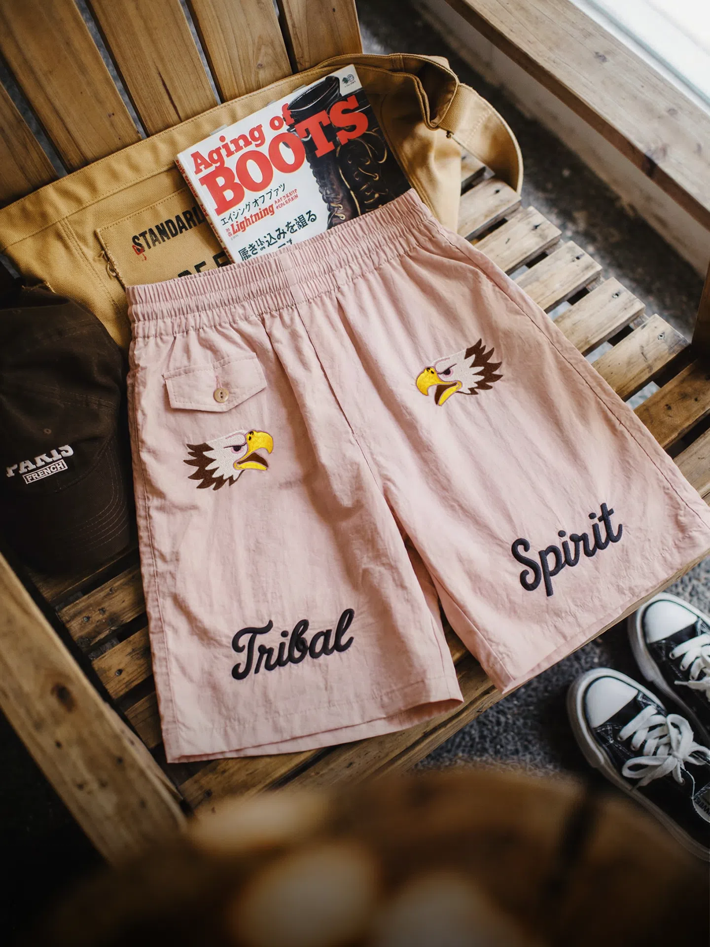 MADEN Tribal Embroidery Beach Shorts