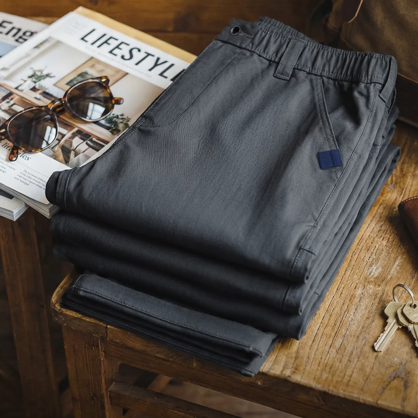 MADEN Herringbone Pleated Pants