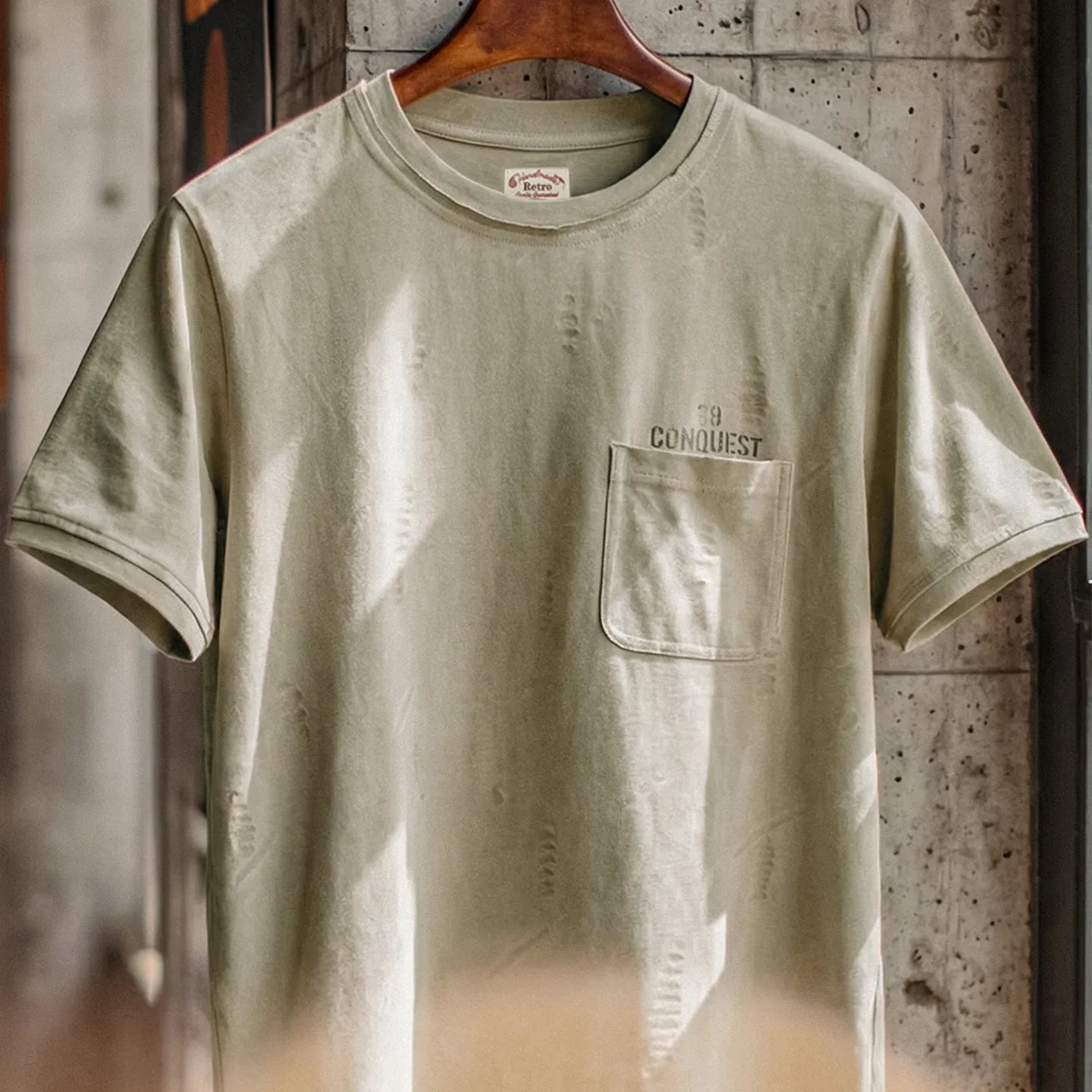 MADEN Vintage Distressed Print Tee