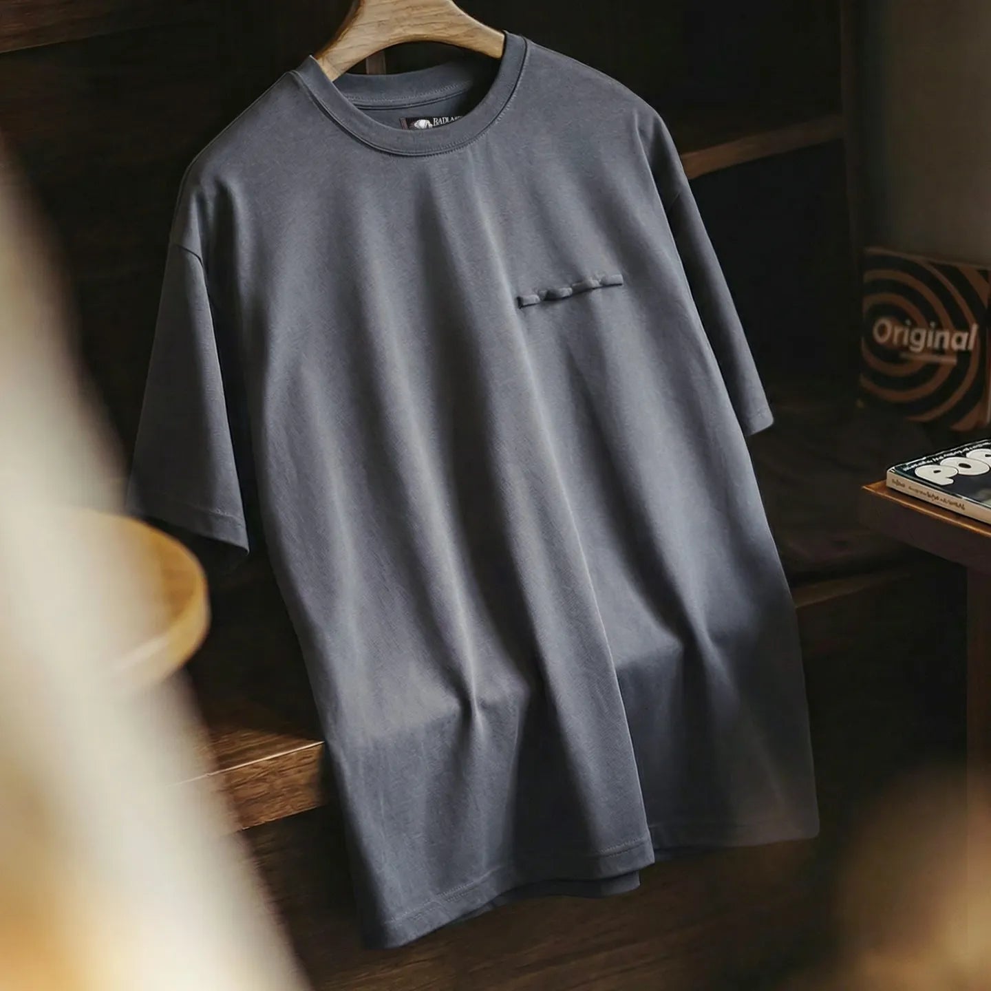 MADEN Vintage Gun Print Heavyweight Cotton T-Shirt
