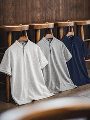 MADEN Men's Quick-Dry Moisture-Wicking Short-Sleeve Henley Shirt