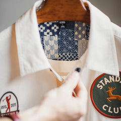 MADEN Men's Embroidered Badge Shirt