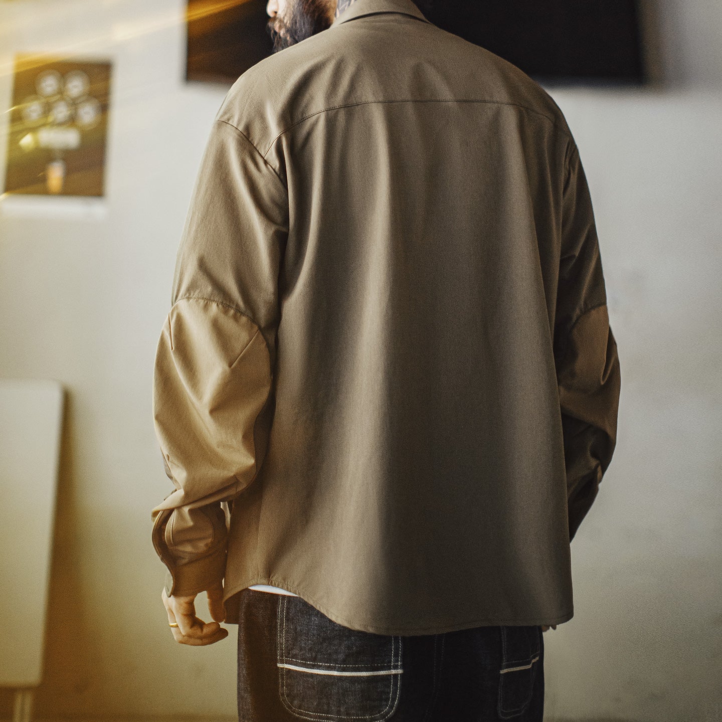MADEN Safari Hemdjacke mit Ellbogen-Patches