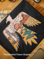 MADEN サンダーバード 刺繍入り メンズ 綿質良好 半袖シャツ レトロ風 2025年夏 新作