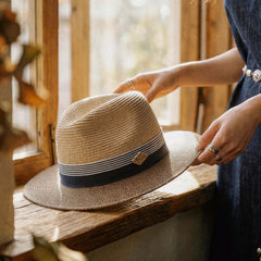 MADEN Women's Woven Panama Straw Sun Hat for Beach