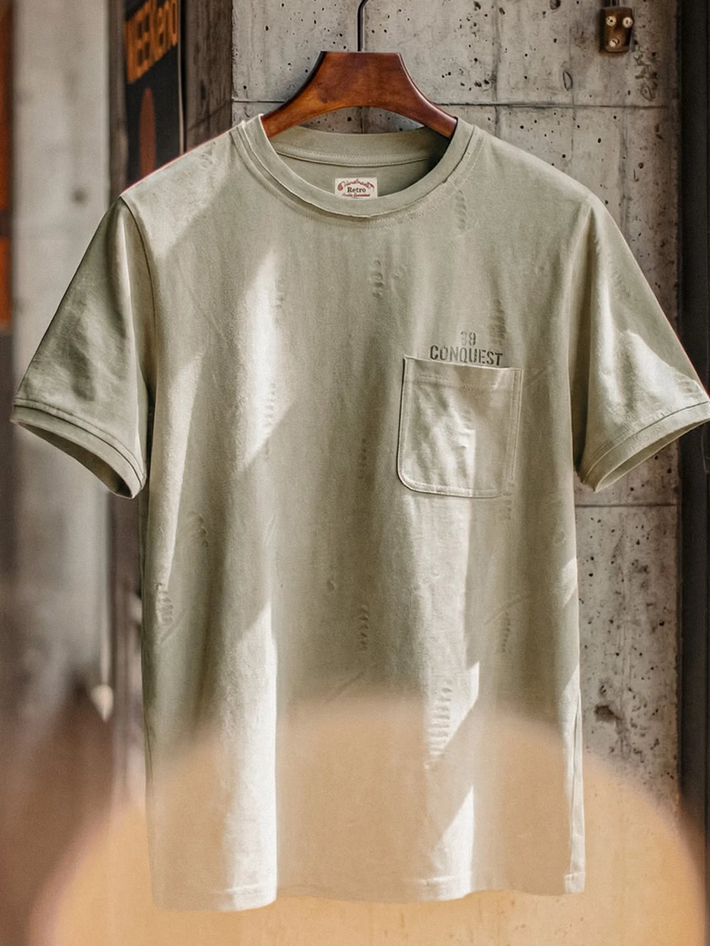 MADEN Vintage Distressed Print Tee