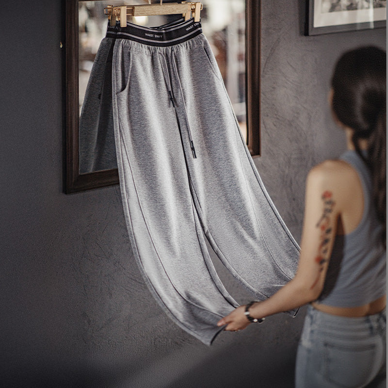 MADEN Cotton Wide-Leg Joggers with Drawstring