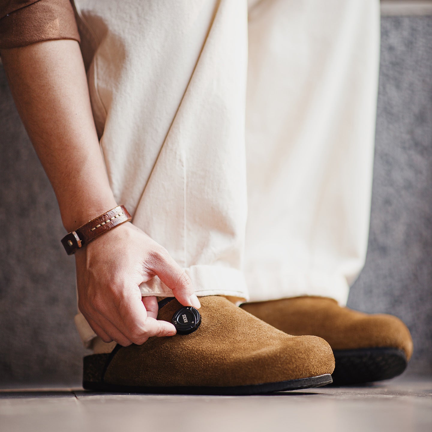 MADEN Kicks Suede Cork Sole Mule Shoes