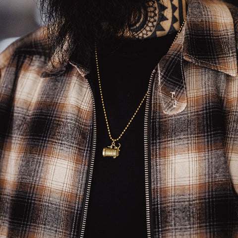 MADEN Brass Handle Kettle Pendant Necklace