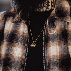 MADEN Brass Handle Kettle Pendant Necklace