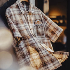MADEN Vintage Plaid Print Shirt