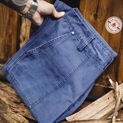 MADEN Blau gewaschene Canvas-Hose